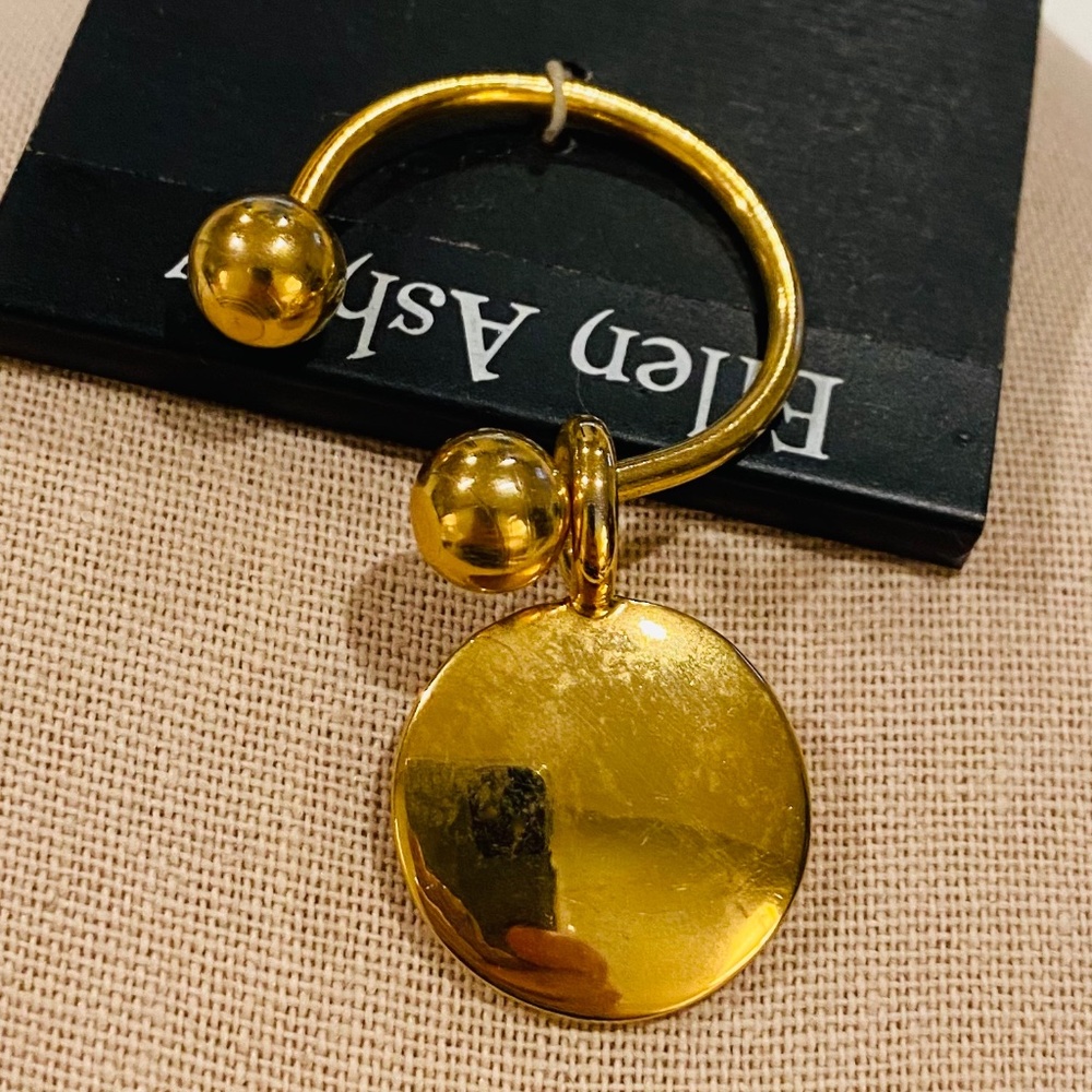O2-BUNDLE ONLY! Vintage Ellen Ashley Gold & Black Key Ring - Picture 5 of 6